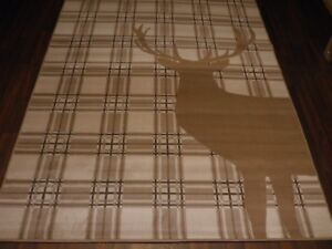 Rugs Approx 8x5ft 160cmx230cm Woven Backed Top Quality stag Check Large Beiges 