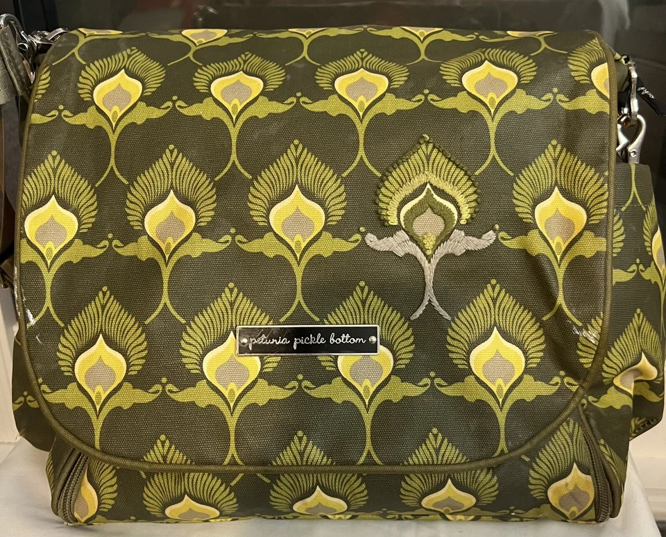 Petunia Pickle Bottom Boxy Diaper Bag/Backpack Green Pattern Boutique - Image 1 of 3