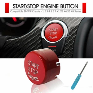 Borde de cubierta con botón pulsador del motor de arranque para BMW F20 F23 F30 F32 F10 F12 F48 rojo - Imagen 1 de 12