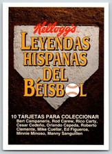 1991 Kelloggs Legends of Baseball Spanish SET TITLE CARD - FREE Ship!