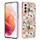 For Samsung Galaxy S24 S23 A14 A53 Flower Pattern Clear Slim Phone Case Cover