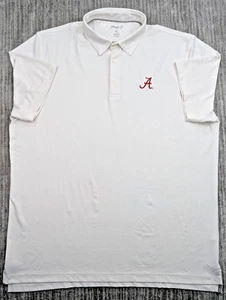 Johnnie O Alabama Golf Polo Shirt Mens 2XL White S/S Stretch Crimson Tide - Picture 1 of 12