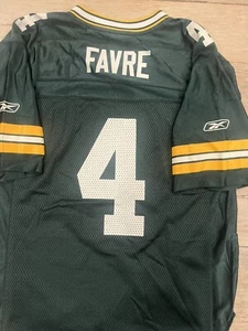 Reebok Green Bay Packers Brett Favre NFL Football Jersey #4 Green Youth L 14-16 - Picture 1 of 10