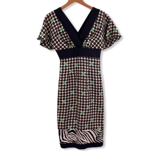 Phoebe Couture Silk Patterned Dress Size 2 - Picture 1 of 6
