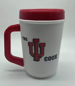 INDIANA UNIVERSITY Plastic Travel Mug With Lid 24 Oz The IU Cook Vintage USA - Picture 1 of 8