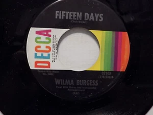 WILLMA BURGESS Two Little Rivers of Tears/FIFTEEN DAYS - Picture 1 of 2