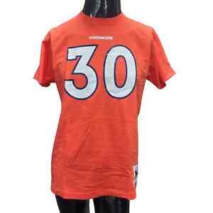 Mitchell & Ness Mens NFL Terrell Davis Name & Number Jersey T-Shirt Orange Small