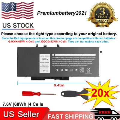 LOTE GJKNX Batería Para Dell Latitude 5480 5580 5490 5580 5590 5591 GD1JP DY9NT Foto 1 de 4