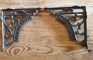 Ein Paar Gusseisen CHARING KREUZ Regalhalterung 5"" x 5"" Eisenbahn/Vintage/Retro - Bild 1 von 5