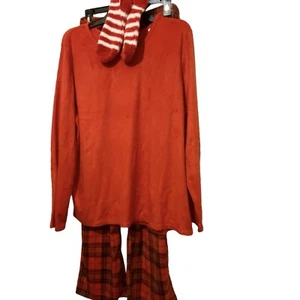 Nuevo con etiquetas Juego de pijama Croft & Barrow de 3 piezas rojo a cuadros polar imitación piel para mujer talla XXL - Imagen 1 de 12