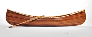 Wooden Canoe With Ribs Matte Finish- 6'L with paddle - Picture 1 of 9