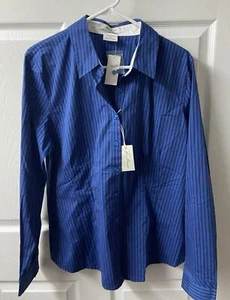 NWT Van Heusen Original Fitted Button Up Dress Shirt Mens XL Stripes Stretch Ext - Picture 1 of 8