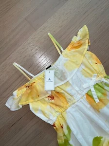 Baby Gap NWT kids 4T cotton yellow floral ruffle dress - Picture 1 of 3