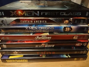 Marvel 7 DVD Lot:Xmen/Thor/CaptAmerica/Woverine/Avengers/BlackWidow/Watchmen - Picture 1 of 2