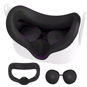 Silicone Cover for Oculus Quest 2 Face Pad with Lens Covers Protectors Washable - Picture 1 of 7