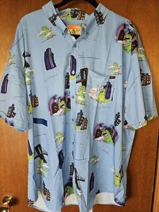RSVLTS Nickelodeon Rugrats Reptar on Ice Short Sleeve Shirt Blue 3XL ~ New - Picture 1 of 7
