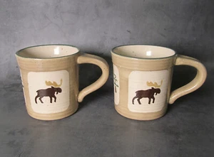 Sonoma Lodge, Set of 2 Handled Mugs - Moose, Bear, Trees (2) - Picture 1 of 6