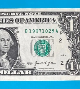 1997 October 28 : B 19971028 A $1 One Dollar Bill BIRTHDAY Note - Picture 1 of 3