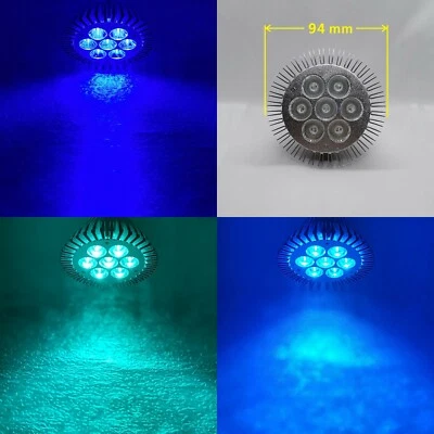 21W Cyan Blue 450nm 470nm 500nm LED Lamp Light Bulb Plant Aquarium PAR30 E26 E27 - Image 1 of 4