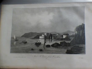 Gravure originale XIXeme vue de Fort saint louis pres toulon     var - Picture 1 of 1