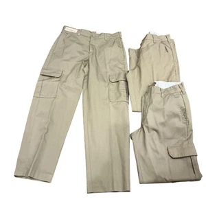 Lot 3 Red Kap Mens Industrial Cargo Pant Khaki 32W x 29L Beige Cap tan Brown - Picture 1 of 15