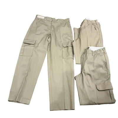 Lot 3 Red Kap Mens Industrial Cargo  Pant Khaki 32W x 29L  Beige Cap tan Brown - Image 1 of 4