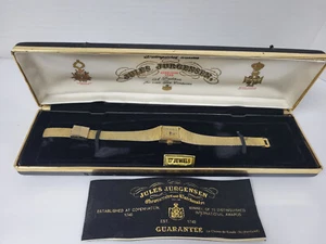 Jules Jurgensen Gold Tone Wristwatch 17 Jewels Mesh Band w/Box WORKS - Picture 1 of 8