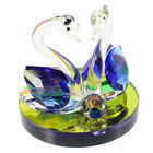 Glass Swan Statue Tabletop Decor Animal Collectible Car Dashbord Lovers