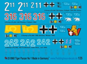 Peddinghaus-Decals 1/35 0960 Tiger I Solid 1 - Picture 1 of 1