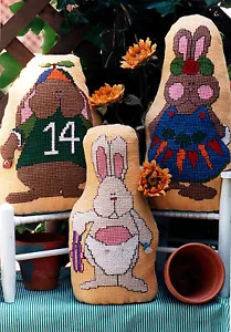 Sisters & Best Friends "Bunny Kids" cross stitch chart pattern Easter OOP *CUTE* - Picture 1 of 1