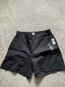 Gap Women Girlfriend Khaki Shorts Black Size 14 (32 x 5) - Picture 1 of 11