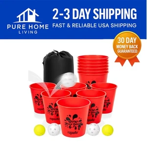 Family-Friendly Giant Yard Pong Set - 12 Players, Portable Carrying Bag Included - Picture 1 of 9