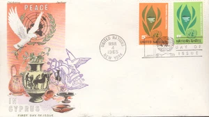 UN FDC 1965 - Scott # 139-40 - Overseas Mailer adición a Jackson Cachet (?) - Imagen 1 de 1