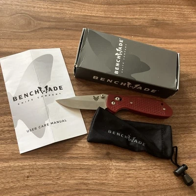 Benchmade Mini Griptilian 556 Folding Knife Custom Scales W/ Box Papers And Bag - Image 1 of 4