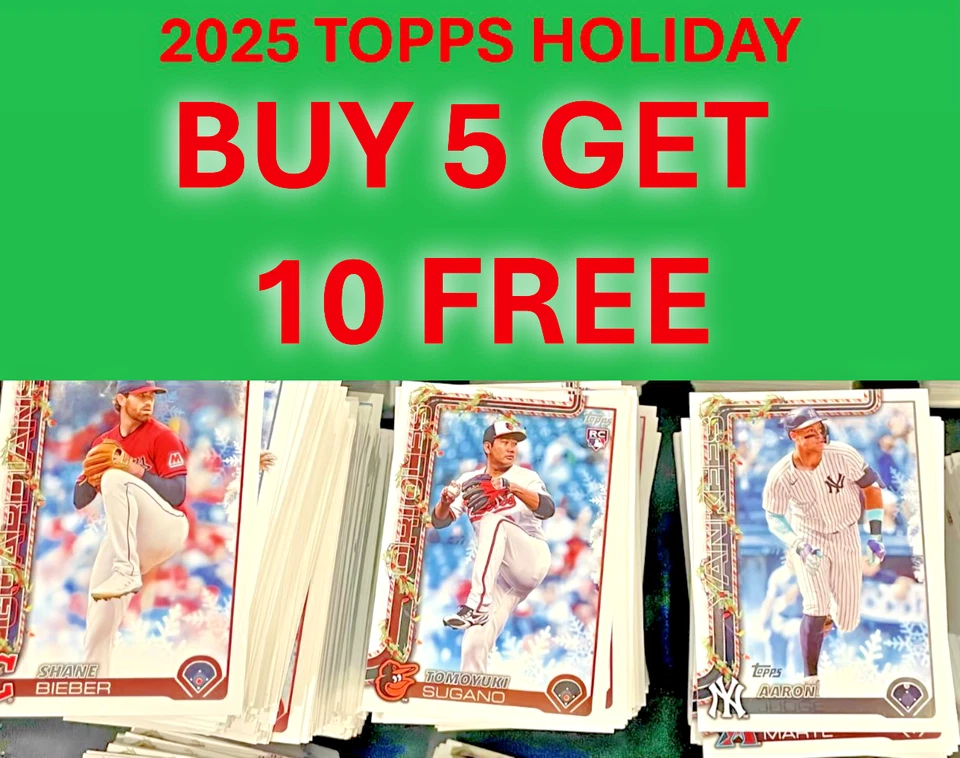 2025 Topps Holiday Baseball Singles You Pick Complete Your Set H1-H200 - Image 1 of 1