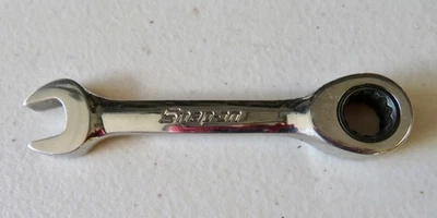 Snap-on 10 Metric Open End, Ratcheting Box 12 Point Chrome Wrench OX1RM10 - Image 1 of 2