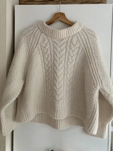 BN Cecilie Bahnsen cream cable knit wool& alpaca  jumper in sz XS-S boxy cut - Picture 1 of 5
