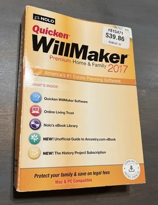 Quicken Willmaker 2017 Sealed PC Software New - FREE SHIP! - Image 1 of 4