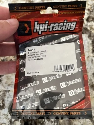 HPI Racing Part #Z242: E-Clip, 2mm (20pcs) Hobby Part Pack - Image 1 of 3