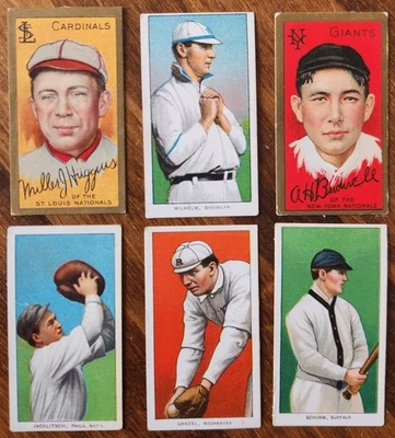 1909-11 T206 y T205 Lote 6 Huggins (HOF) Bridwell Wilhelm ETC Grandes Frentes En muy buen estado-pr Foto 1 de 4