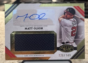 Matt Olson 2025 Topps Tier One Auto Jumbo Relic /149 Atlanta Braves #AJR-MO - Foto 1 di 2