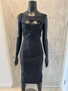 Kitten D’amour Lace Detail Black Pencil Dress Size 12 - Picture 1 of 7