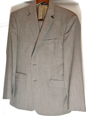 Jos. A. Abrigo deportivo Bank Classic Fit 41R pantalones 34x33 traje duotono pata de gallo Foto 1 de 4