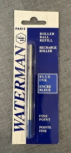 Waterman Roller Ball Pen Refill Sealed Blue Ink Fine Point Made in France Vtg - Picture 1 of 3