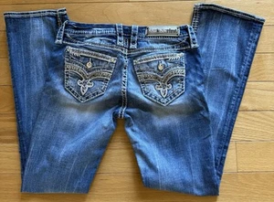 Rock Revival Jelina Easy Boot Jeans Women's 27 X 30 Rhinestone *Flaws-READ* - Picture 1 of 15