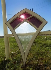 Antique Stained Glass, Kite Church Window, Architectural Leaded Glass, Q,, - Picture 1 of 14
