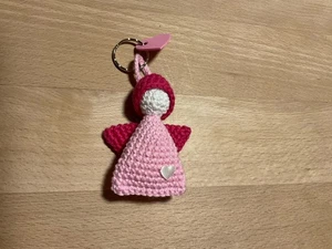 Schlüsselanhänger Schutzengel in Pink Gehäkelt Handarbeit Neu Taschenbaumler - Bild 1 von 3
