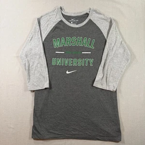 Nike Marshall Thundering Herd 3/4 Arm Shirt Herren Small Grau Retro Colorblock - Bild 1 von 7