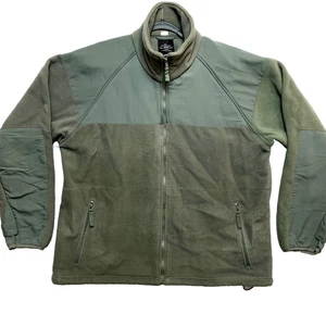 VINTAGE Rothco Jacket Mens L Green Army Military Fleece Full Zip - Picture 1 of 13
