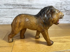 Vintage 8" seltene Löwe Leder umwickelt Statue Figur - Bild 1 von 11